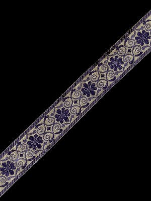 Metallic Gold and Purple Floral Jacquard Ribbon – 1.5″ Metallic Gold and Purple Floral Jacquard Ribbon – 1.5″