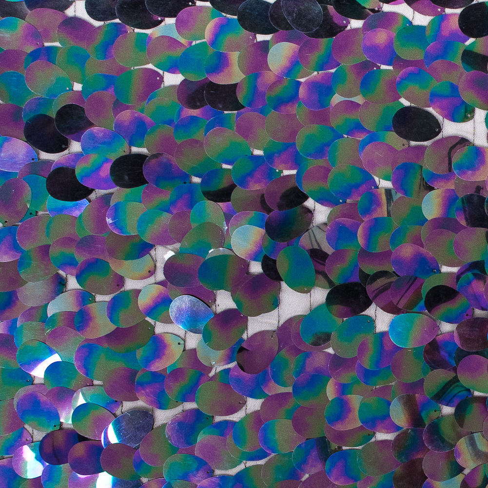 Mesh with Large Paillette Sequins – Multicolor Oilslick – Gilles Collection Mesh with Large Paillette Sequins – Multicolor Oilslick – Gilles Collection