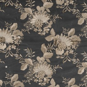 Metallic Gold 3D Floral Embroidered Mesh Metallic Gold 3D Floral Embroidered Mesh