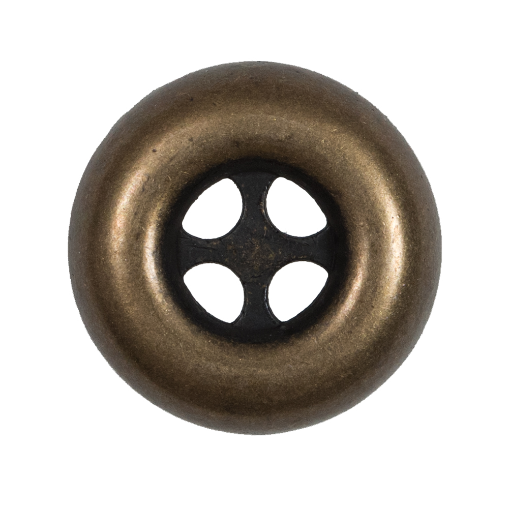 Italian Bronze 4-Hole Metal Button – 44L/28mm Italian Bronze 4-Hole Metal Button – 44L/28mm