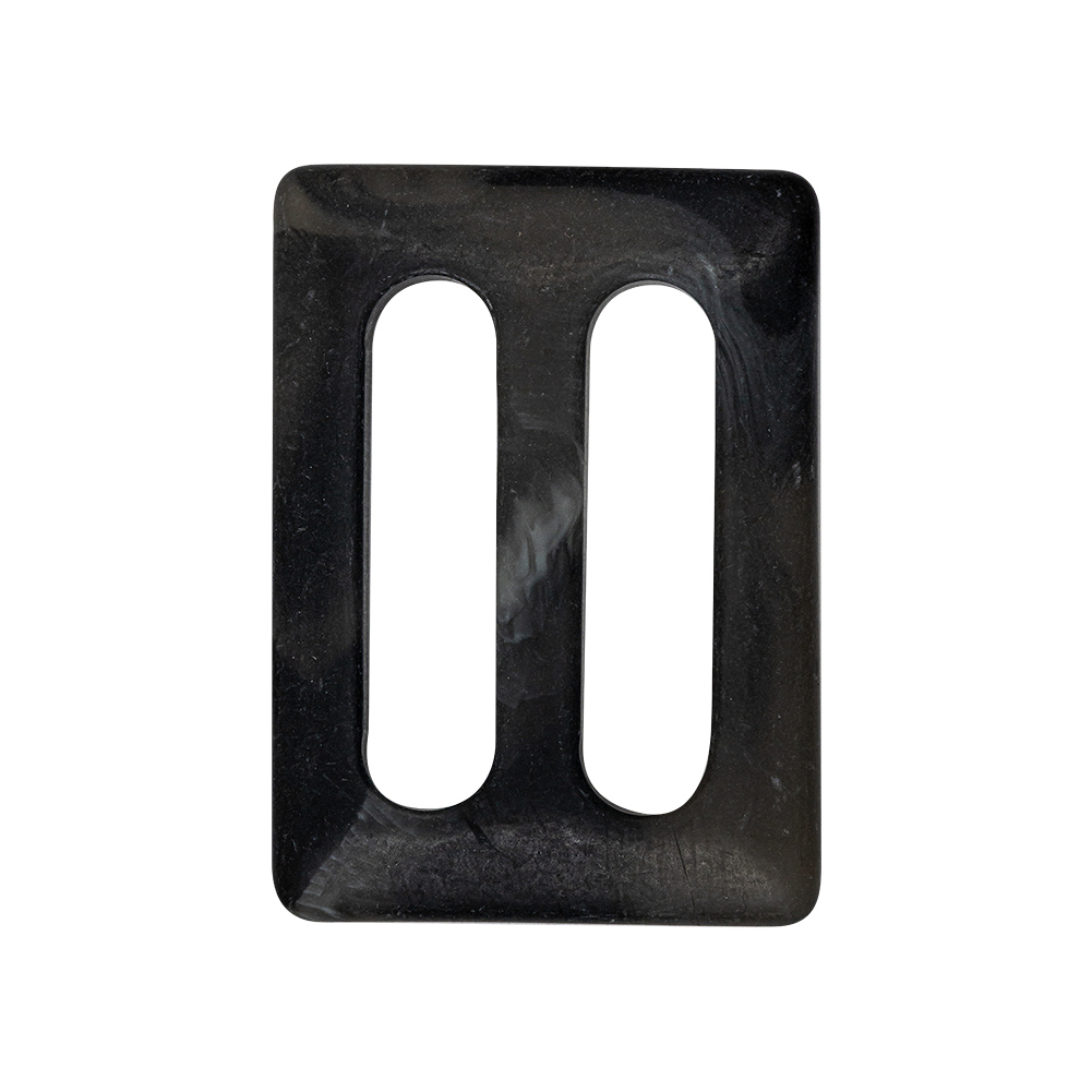 Black, Gray and White Swirl Translucent Plastic Slider - 1" x 1.375"