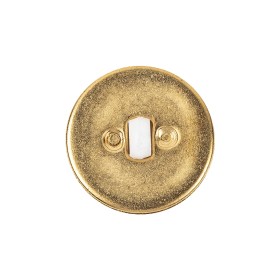 White and Gold Rimmed 2-Piece Shank Back Plastic Button – 36L/23mm White and Gold Rimmed 2-Piece Shank Back Plastic Button – 36L/23mm