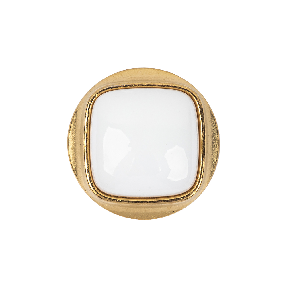 White and Gold Rimmed 2-Piece Shank Back Plastic Button – 36L/23mm White and Gold Rimmed 2-Piece Shank Back Plastic Button – 36L/23mm