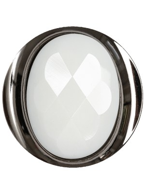 White and Gunmetal 2-Piece Faceted Shank Back Button – 44L/28mm White and Gunmetal 2-Piece Faceted Shank Back Button – 44L/28mm