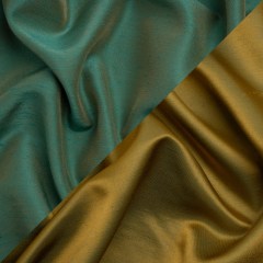 Italian Gold and Turquoise Reversible and Iridescent Shantung Italian Gold and Turquoise Reversible and Iridescent Shantung