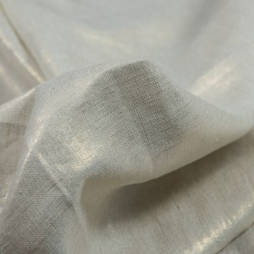 Lightweight Linen Woven with Metallic Gold Foil – Ivory – Simone Collection Lightweight Linen Woven with Metallic Gold Foil – Ivory – Simone Collection