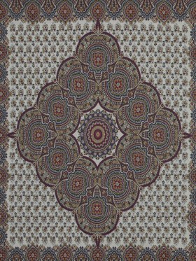 Italian Beige Paisley Square Paneled Print Italian Beige Paisley Square Paneled Print