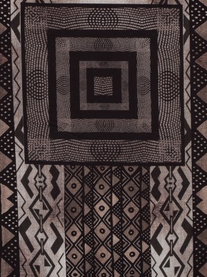 Brown and Black Geometric Printed Polyester Panel Brown and Black Geometric Printed Polyester Panel