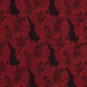 Red and Black 3D Floral Brocade Red and Black 3D Floral Brocade