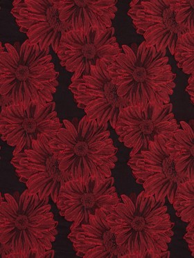 Red and Black 3D Floral Brocade Red and Black 3D Floral Brocade