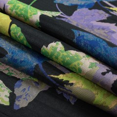 Purple, Blue and Green Leafy Novelty Jacquard Purple, Blue and Green Leafy Novelty Jacquard