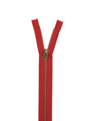 Metal Closed Bottom Zipper with Gold Teeth 12″ – Burnt Orange Metal Closed Bottom Zipper with Gold Teeth 12″ – Burnt Orange