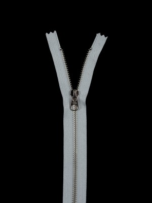 Light Gray Metal Closed Bottom Zipper with Silver Teeth – 9″ Light Gray Metal Closed Bottom Zipper with Silver Teeth – 9″