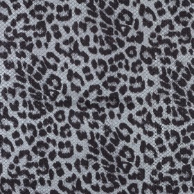 Knit Fabric with Snow Leopard Foil and Circle Sequins – Black and White on Black Knit Fabric with Snow Leopard Foil and Circle Sequins – Black and White on Black