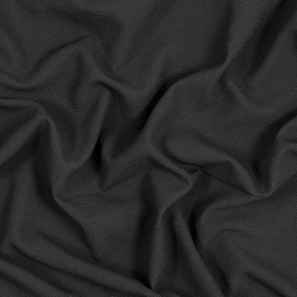 Black Textural Crepe with Smooth Backing Black Textural Crepe with Smooth Backing