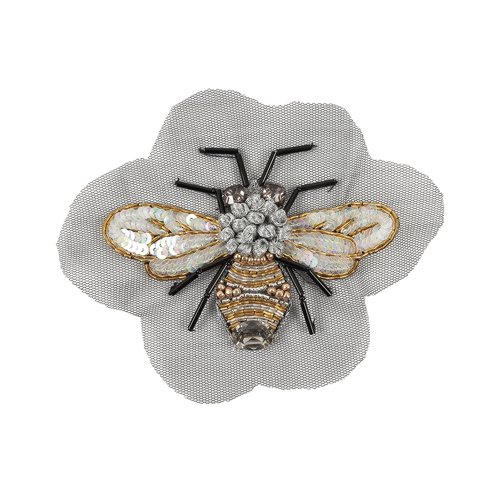 Large Black and Gold Beaded and Sequined Bee Applique – 3.25″ x 4″ Large Black and Gold Beaded and Sequined Bee Applique – 3.25″ x 4″
