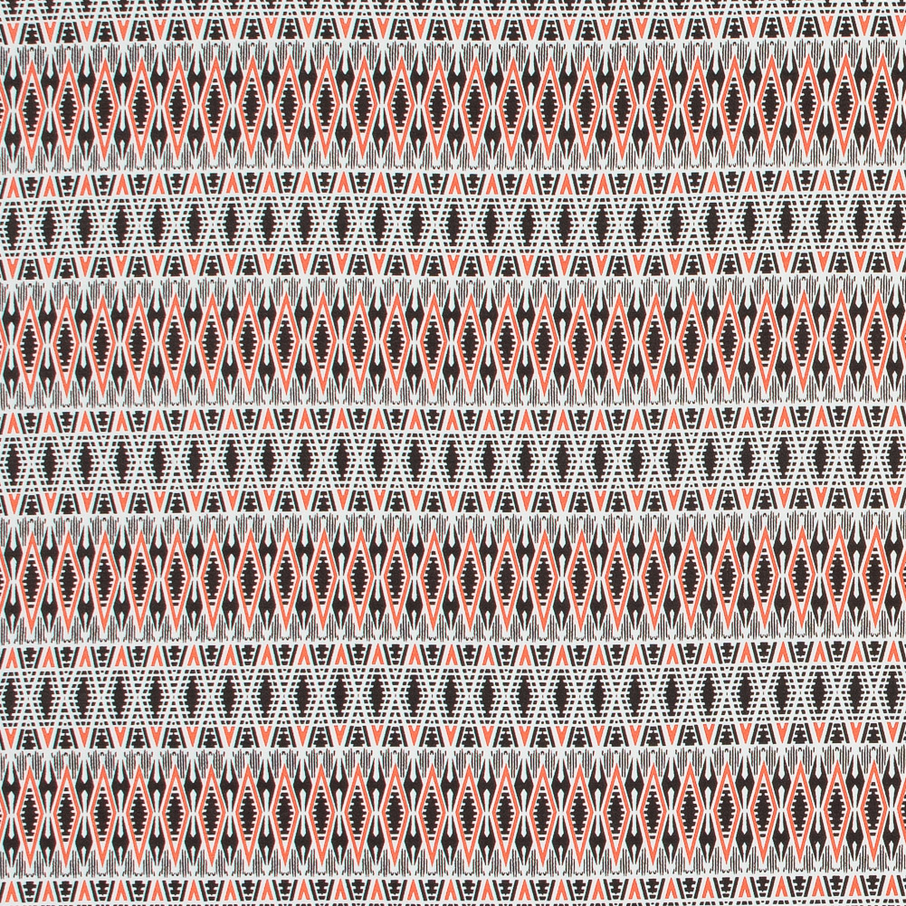 Red Orange Geometric Stretch Cotton Twill Red Orange Geometric Stretch Cotton Twill
