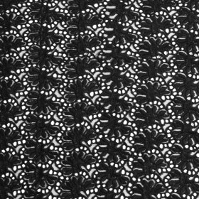 Black Floral Partially Netted Lace Black Floral Partially Netted Lace