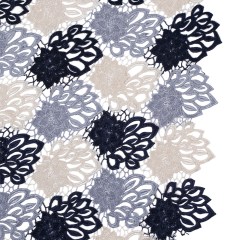 Guipure Lace – Navy, Gray and Ivory Tri-Color Floral Guipure Lace – Navy, Gray and Ivory Tri-Color Floral