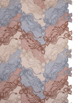 Guipure Lace – Copper, Gray and Cream Tri-Color Floral Chevrons Guipure Lace – Copper, Gray and Cream Tri-Color Floral Chevrons