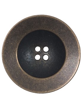 Italian Antique Gold Metal 4-Hole Button – 44L/28mm Italian Antique Gold Metal 4-Hole Button – 44L/28mm