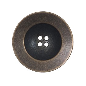 Italian Antique Gold Metal 4-Hole Button – 44L/28mm Italian Antique Gold Metal 4-Hole Button – 44L/28mm