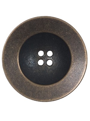 Italian Antique Gold Metal 4-Hole Button – 44L/28mm Italian Antique Gold Metal 4-Hole Button – 44L/28mm