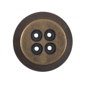 Italian Gold Metal 4-Hole Button – 44L/28mm Italian Gold Metal 4-Hole Button – 44L/28mm