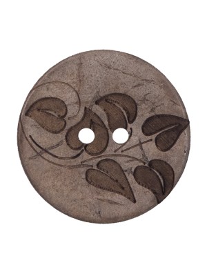 Italian Brown Leafy Etched Coconut Button – 40L/25.5mm Italian Brown Leafy Etched Coconut Button – 40L/25.5mm