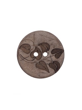 Italian Brown Leafy Etched Coconut Button – 28L/18mm Italian Brown Leafy Etched Coconut Button – 28L/18mm