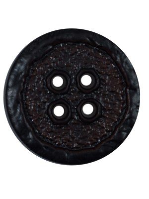 Italian Brown Textured 4-Hole Plastic Button – 44L/28mm Italian Brown Textured 4-Hole Plastic Button – 44L/28mm
