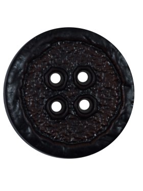 Italian Brown Textured 4-Hole Plastic Button – 44L/28mm Italian Brown Textured 4-Hole Plastic Button – 44L/28mm