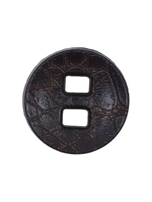 Brown Faux-Leather Plastic Button – 36L/23mm Brown Faux-Leather Plastic Button – 36L/23mm