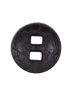 Brown Faux-Leather Plastic Button – 36L/23mm Brown Faux-Leather Plastic Button – 36L/23mm