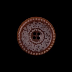 Italian Brown and White Etched Plastic Button – 35L/22mm Italian Brown and White Etched Plastic Button – 35L/22mm