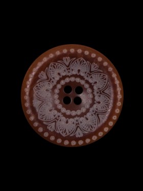 Italian Brown and White Etched Plastic Button – 35L/22mm Italian Brown and White Etched Plastic Button – 35L/22mm