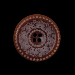 Italian Brown and White Etched Plastic Button – 40L/25.5mm Italian Brown and White Etched Plastic Button – 40L/25.5mm