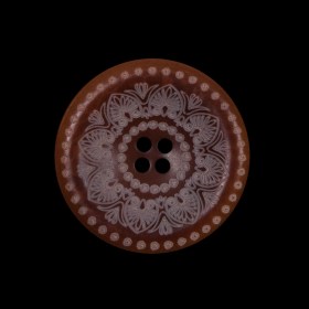 Italian Brown and White Etched Plastic Button – 40L/25.5mm Italian Brown and White Etched Plastic Button – 40L/25.5mm