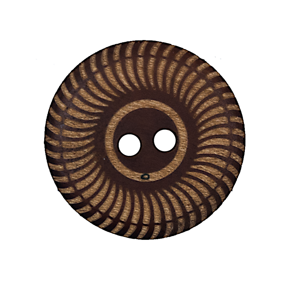 Natural Etched 2-Hole Wood Button – 44L/28mm Natural Etched 2-Hole Wood Button – 44L/28mm