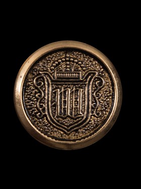 Gold Aluminum Crest Shank Back Button – 36L/23mm Gold Aluminum Crest Shank Back Button – 36L/23mm