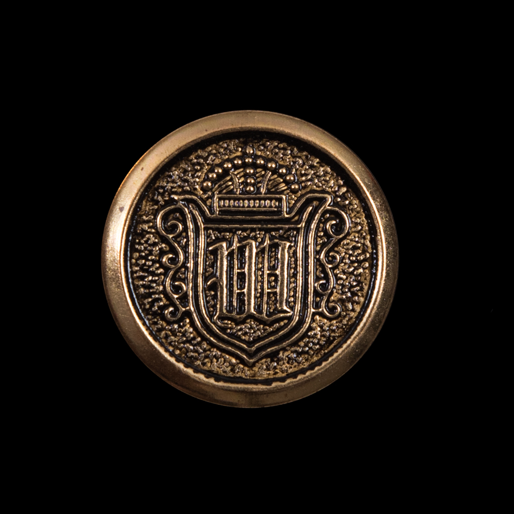 Gold Aluminum Crest Shank Back Button – 36L/23mm Gold Aluminum Crest Shank Back Button – 36L/23mm