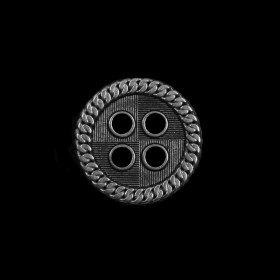 Novelty Silver Metal 4-Hole Button – 32L/20mm Novelty Silver Metal 4-Hole Button – 32L/20mm