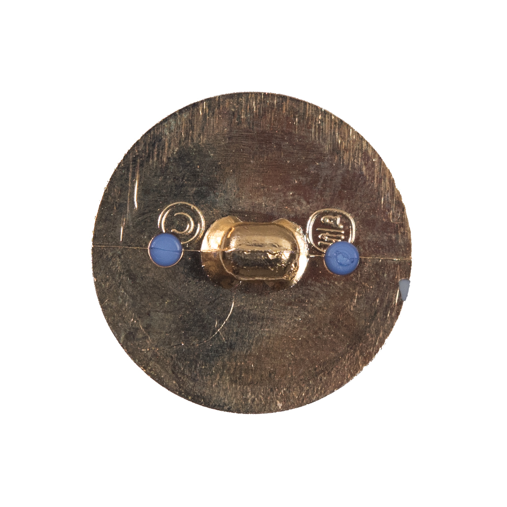 Blue and Gold Shank Back Button – 38L/24mm Blue and Gold Shank Back Button – 38L/24mm