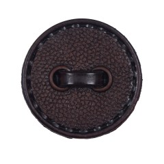 Dark Brown Faux Leather Plastic Shank Back Button – 44L/28mm Dark Brown Faux Leather Plastic Shank Back Button – 44L/28mm