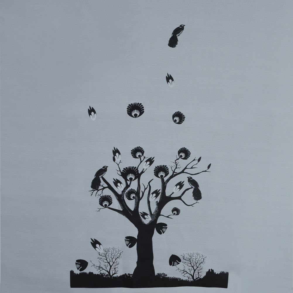 Black and Silver Landscape Jacquard Panel Black and Silver Landscape Jacquard Panel