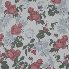 White, Pink and Green Floral Jacquard White, Pink and Green Floral Jacquard