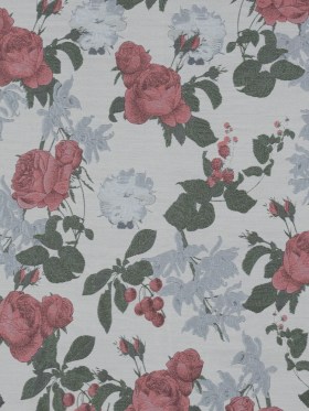 White, Pink and Green Floral Jacquard White, Pink and Green Floral Jacquard