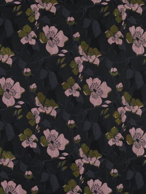 Black, Pink and Lime Reversible Floral Brocade Black, Pink and Lime Reversible Floral Brocade