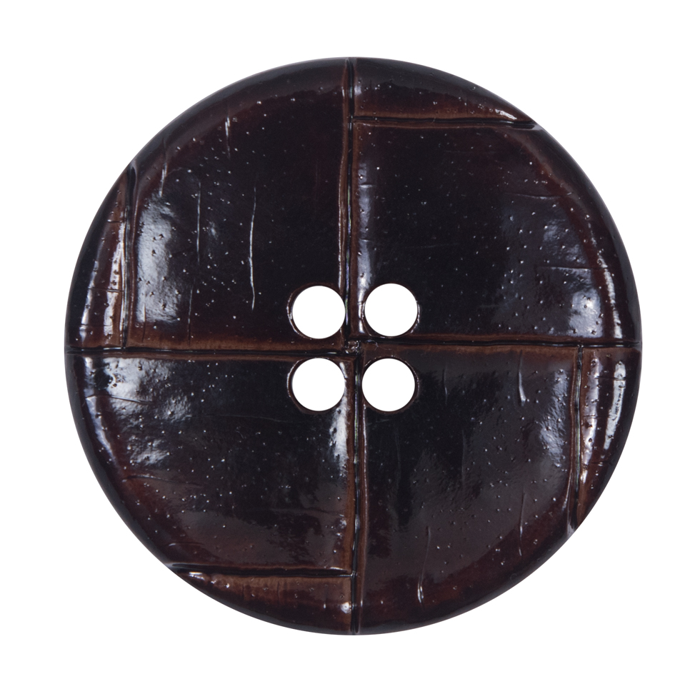 Italian Brown Faux Leather Button – 54L/34mm Italian Brown Faux Leather Button – 54L/34mm