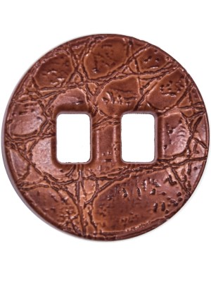 Light Brown Faux Leather Plastic Button – 44L/28mm Light Brown Faux Leather Plastic Button – 44L/28mm